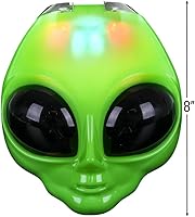Vista 2 de Rhode Island Novelty Máscara alienígena verde iluminada de 8 pulgadas, una por pedido