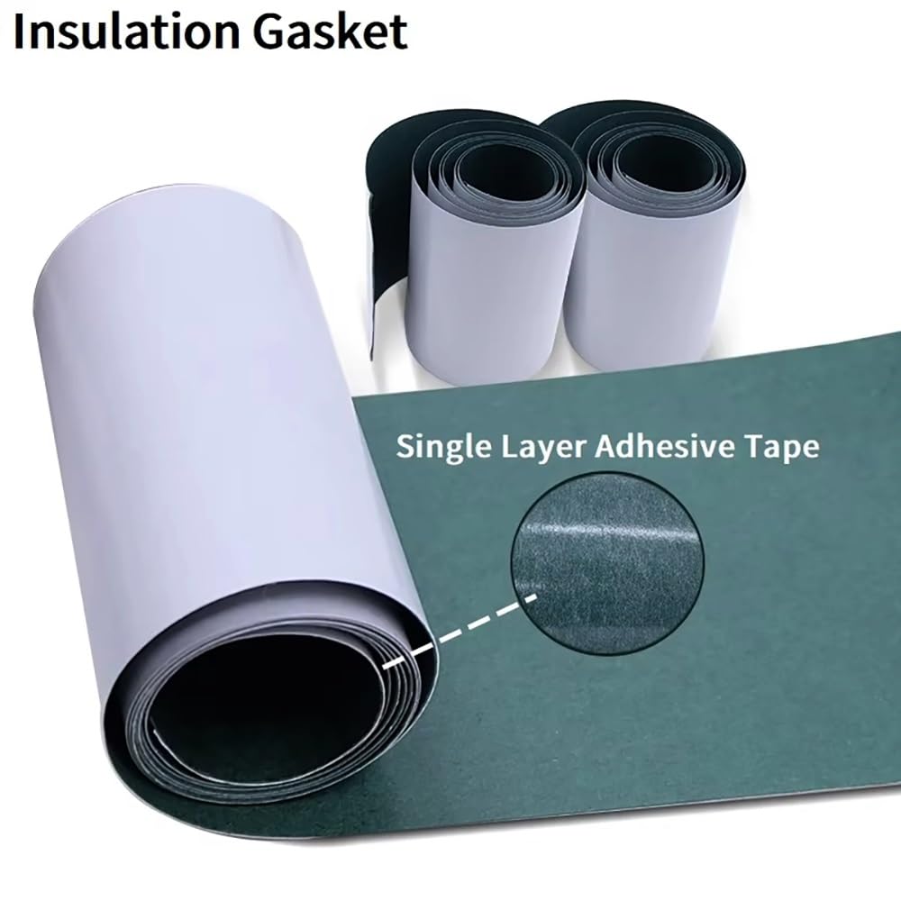 Papel de Cebada Isolante 30M Pack 18650 Li-ion, Junta Verde Espalda Adhesiva, Resistente al Calor Antichoque Fácil de Pegar Alfombra Isolante(Width 35mm)