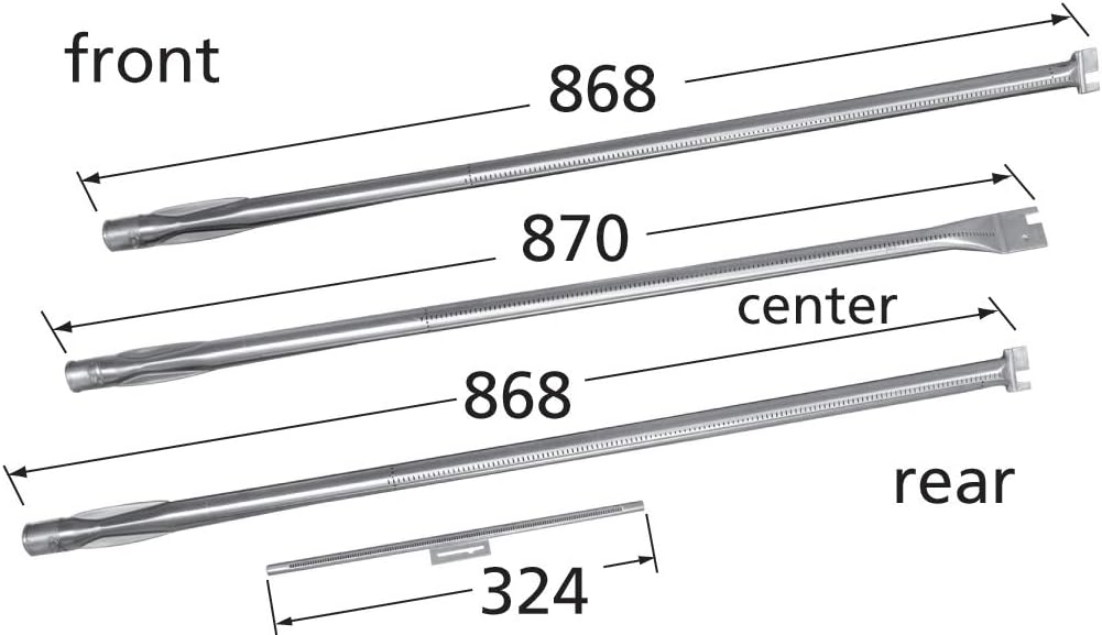 Music City Metals 134D4 Stainless Steel Burner Replacement for Select Kenmore and Weber Gas Grill Models
