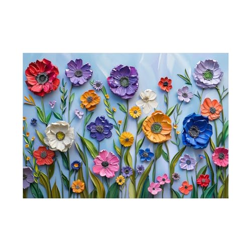 Peinture abstraite florale 3D pour habiller un grand mur vide de chambre
