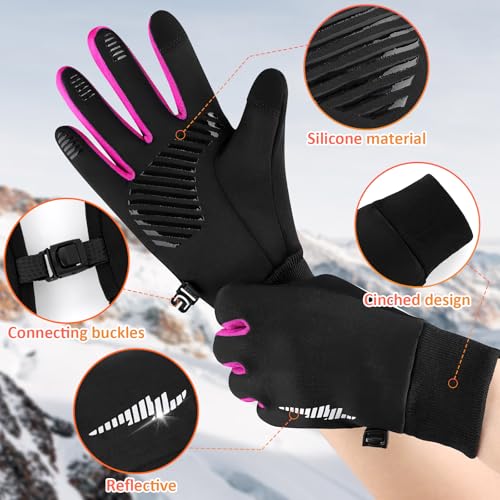 Duoyeree Kids Winter Gloves Warm Touchscreen Windproof Water Resistant Soft Lining Cycling Skiing Gloves for Boys Girls4