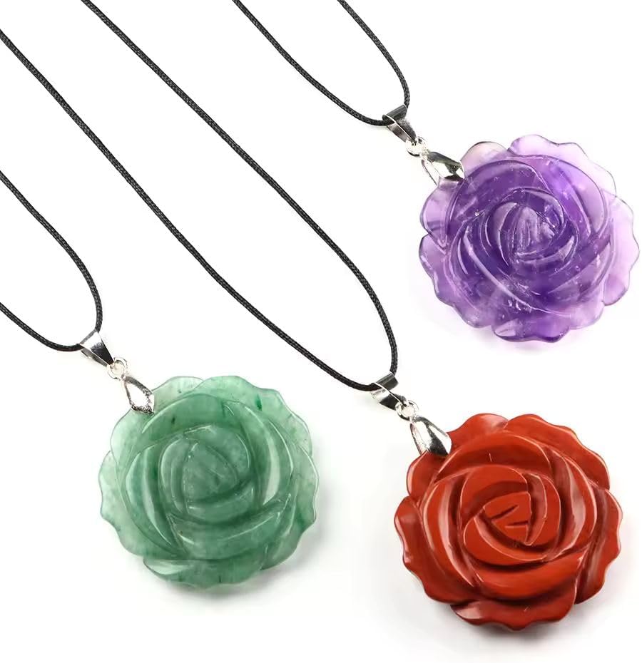 35mm Hand-Carved Crystal Rose | Natural Stone Flower Sculpture | Feng Shui & Home Décor Accent