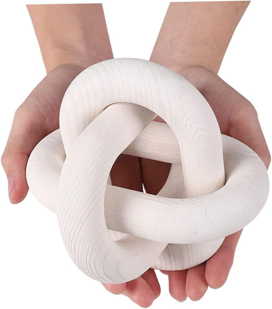 Holzkettenglied Deko Weiß - 3-teiliger Holzring 15cm Für Wohnzimmer Deko