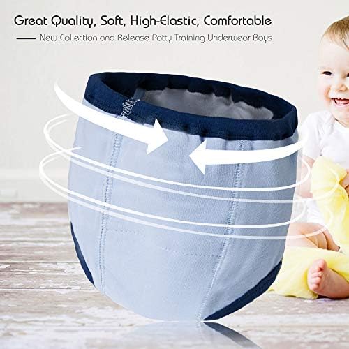 Joyo roy Potty Training Underwear for Toddlers Boys 6 Packs 100% Cotton Absorbent Baby Training Pants Reusable Layered Toddler Underwear Boy 3T Waterproof Pee Pants with Success Chart Stickers - 5