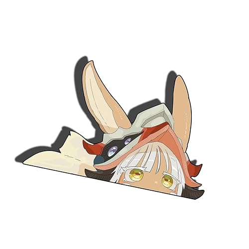 YUNEX 5.1 Inch Anime Peek Car Decals Cartoon Nanachi Luggage Trunk Stickers for Window Laptop Skateboard Sunscreen