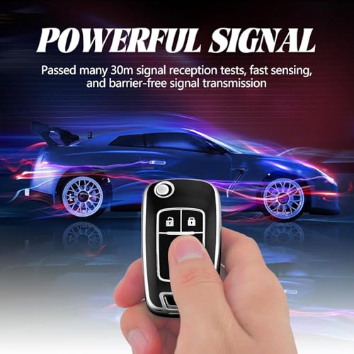 TOOMUME Schlüsselhülle TPU, Autoschlüssel Hülle Passt für Chevrolet Trax Opel Vauxhall Adam Astra Corsa Meriva Mokka Movano Zafira Tourer Buick, Schlüsselcover Schutz Schlüsselgehäuse - 2 Tasten S