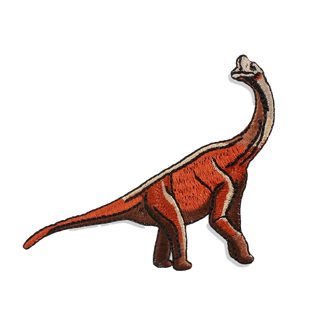 T-Rex Dinosaur Embroidered Iron-On Patch - Jurassic Park Style, Raptor & Triceratops Design 12 thumbnail image