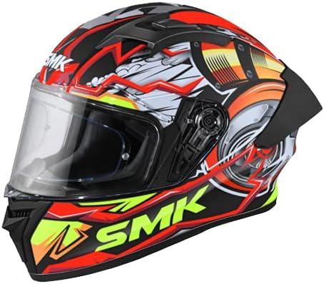 SMK Stellar Sports Turbo Full FACE Helmet with PINLOCK Fited (MA-234)-XL