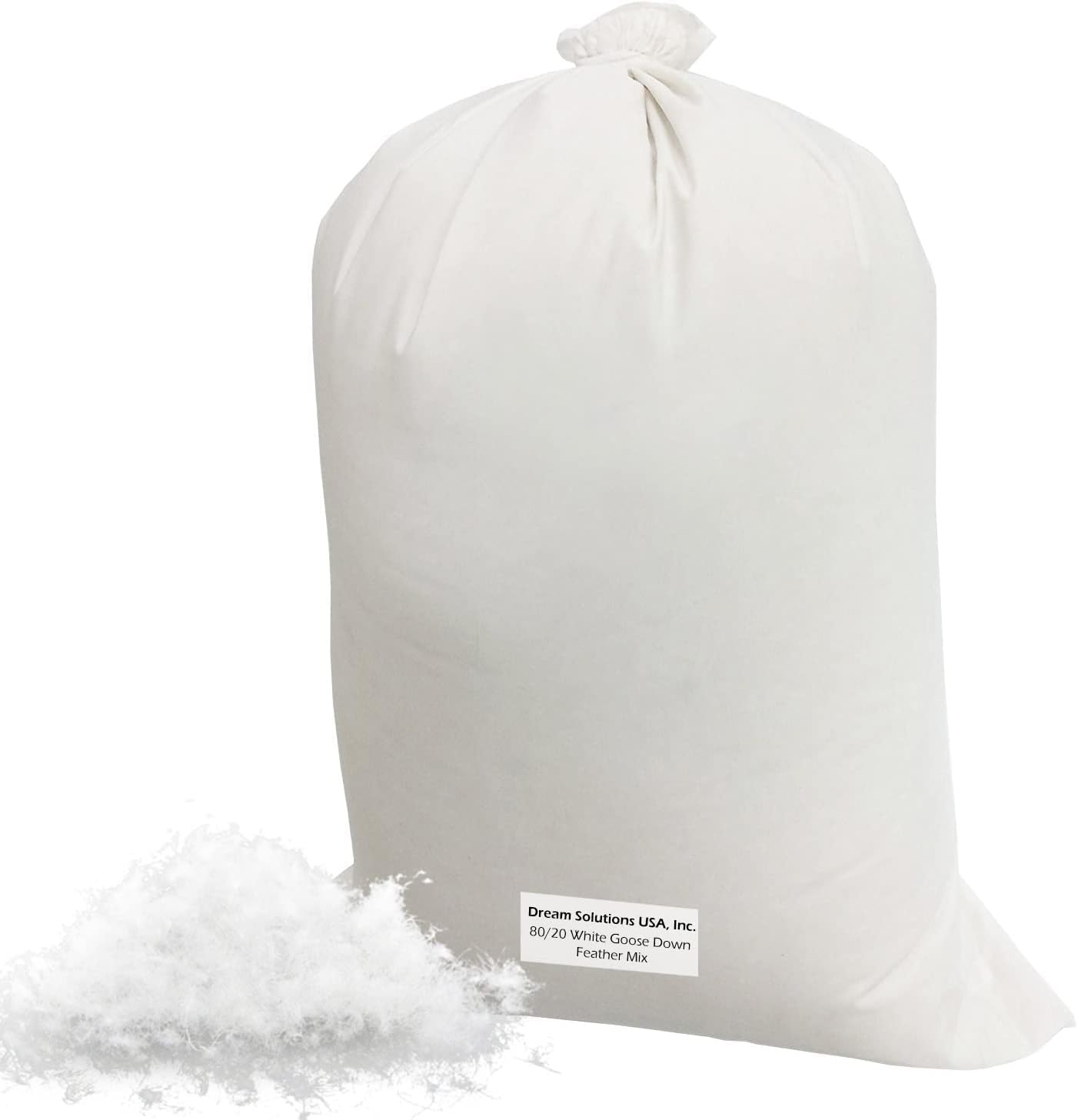 DS Solutions USA Bulk Goose Down Filling (1/2 lb.) – 80/20 100% Natural White Down and Feather – Fill Stuffing Comforters, Pillows, Jackets and More – Ultra-Plush Hungarian Softness
