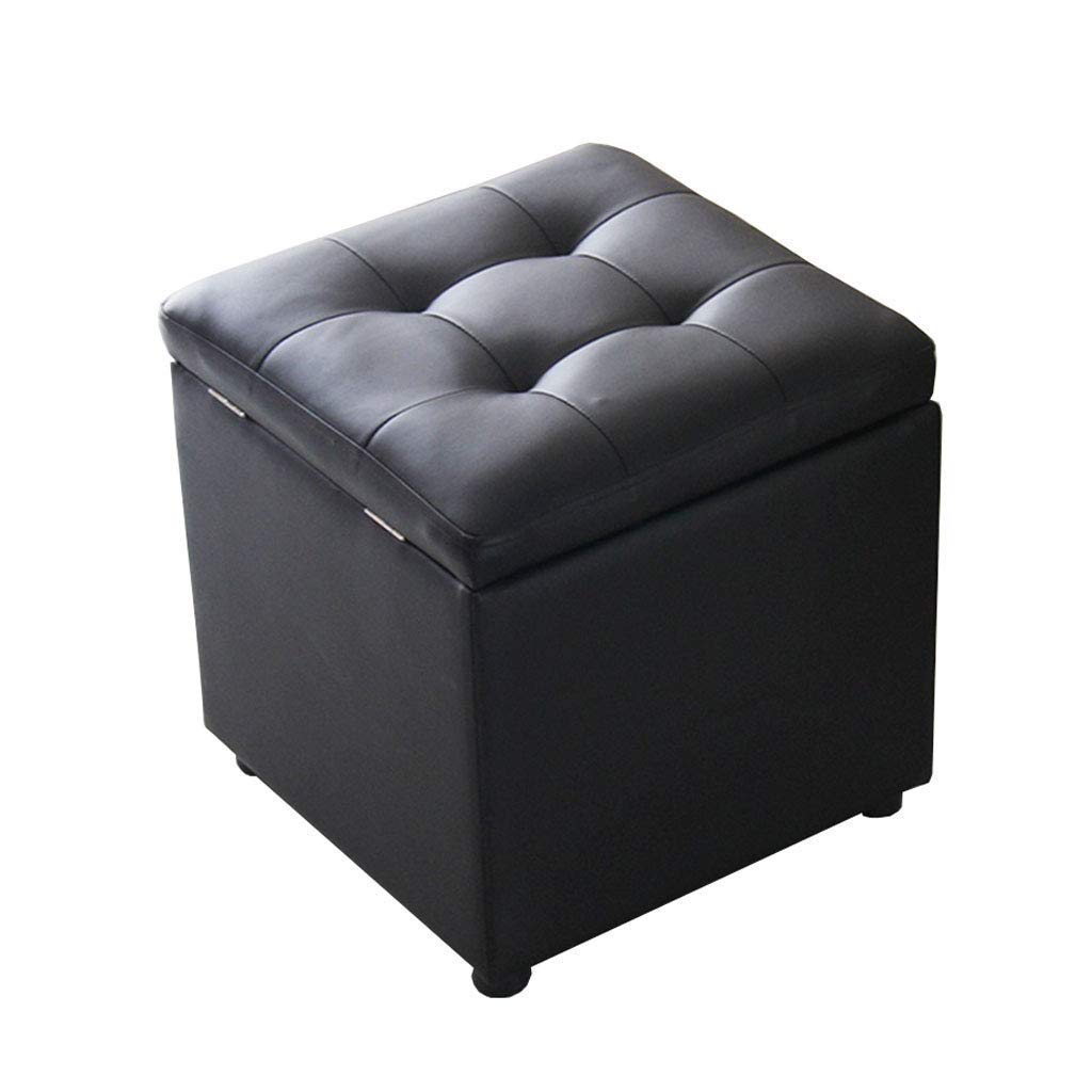 Tabouret de rangement pour entrée et salon cube repose-pieds 40cm