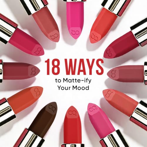 Image of Colors Queen Lippie Creamy Matte Lipstick | Single Swipe Application, Long Lasting & Highly Pigmented | Lightweight Lipstick for Women Infused with Jojoba Oil and Vitamin E (01 - Red Aurora, 5g)