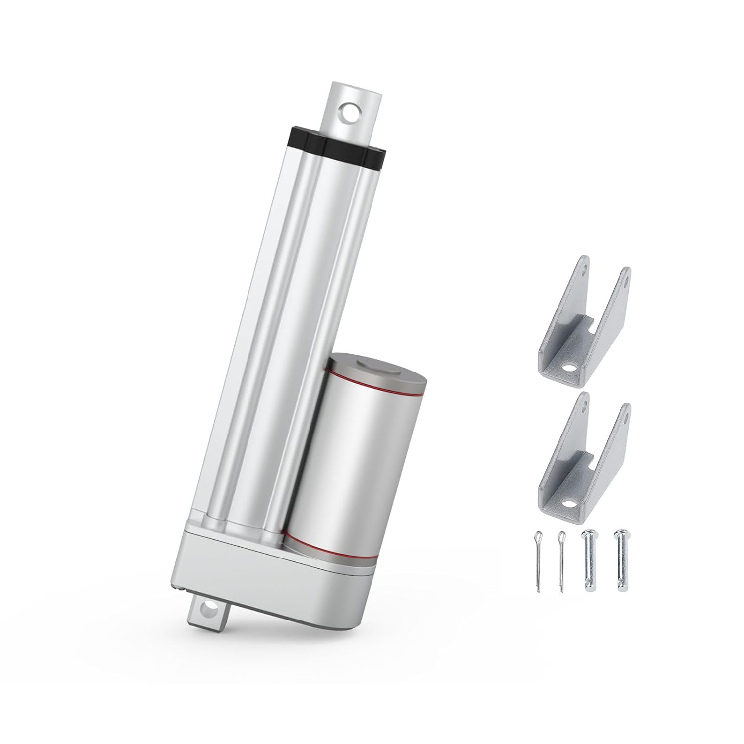 Pegelong 5.9" Stroke 220lbs 12V Electric Linear Actuator Motor - 0.47"/sec Speed, Mounting Brackets Included