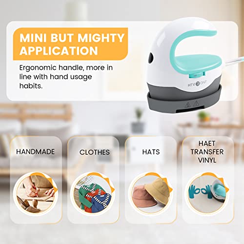 HTVRONT Heat Press Mini Heat Press Machine, Mini Iron for Perler Beads, Small Heat Press Portable Iron Press Machine for T Shirts, Hats, Heating Transfer Projects (Mint) by HTVRONT - Image 4