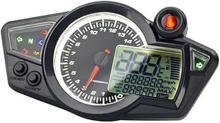 VOIV Motorcycle Odometer Motorcycle Instrument Odometer Speedometer Mechanical LCD Digital Tachometer Gauge w/Indicator Universal Motorbike
