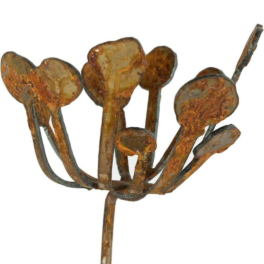 Rostige Metall Blumen Gartendeko 5er Set Gartenstecker für Garten Terrasse Metall Schmiedeeisen Einsatz Skulptur