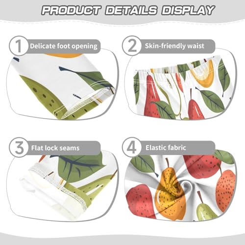 Bolaz Toddler Girls Leggings Printed Yoga Pants Leggings Colorful Tropical Fruit Nashi Pear for Kids3