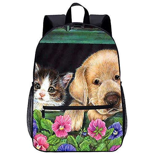 Mochila de moda para adolescentes con gran capacidad de 45cm y estampado de gato