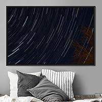 Framed Canvas Wall Art Starry Sky Aerial Astronomy & Space Dramatic Global Green Photography Realism Stars - 16x24 inches