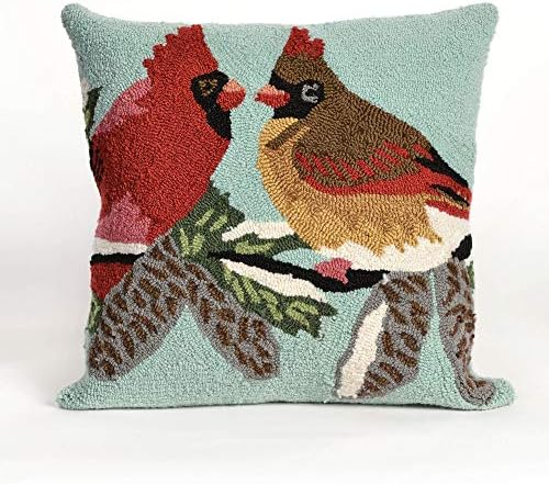 Liora Manne Frontporch Indoor/Outdoor Pillow, 18" Square, Cardinals