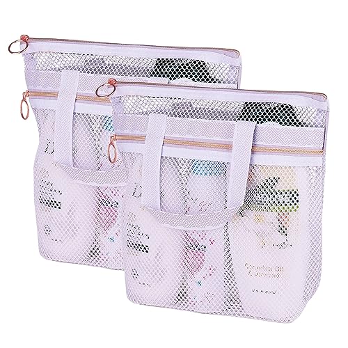 TSHAOUN 2 Stück Netz-Duschablage, Faltbare Tragbare Kulturtasche mit...