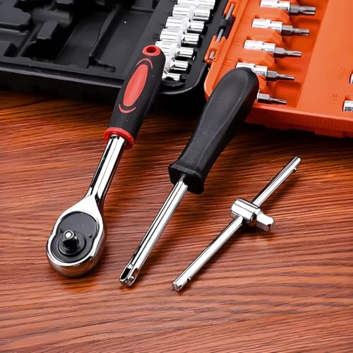 Kit Jogo Catraca Reversível Soquetes 53 Peças