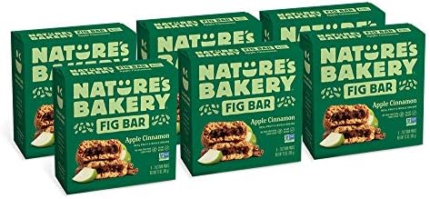Nature’s Bakery Whole Wheat Fig Bars, Apple Cinnamon, Real Fruit, Vegan, Non-GMO, Snack bar, 6 boxes with 6 twin packs (36 twin packs)