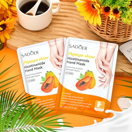 24-Pcs-Pawpaw-Moisturizing-Hand-Mask-Repairing-Hand-Mask-for-Dry-Skin-Sensitive-and-Oily-Skin-Exfoliating-Hand-Peeling-Mask-Repair-Rough-Skin-for-Men-Women-Smooth-Soft-Skincare-Gifts