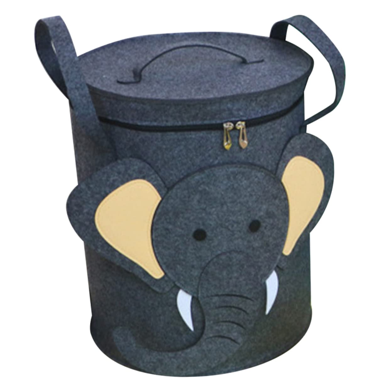 COLLBATH Felt Toy Bucket Lid for Laundry Bedroom Storage Basket Portable Toys and Sundries