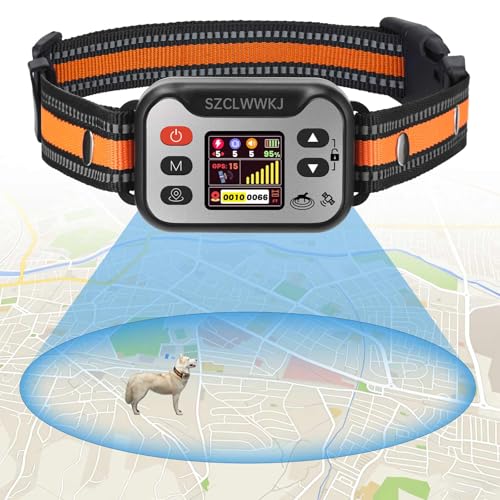 SZCLWWKJ Invisible Fence for Dogs, GPS Wireless Dog Fence System, Electric Fence for Dog, GPS Dog Collar, Radius 66-6561 ft, Waterproof Dog Perimeter Collar Wireless Fence, Outdoor Use | Over 15 Lbs