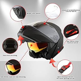 Martian Motorcycle Modular Full Face Helmet Flip up Dual Visor Sun Shield: HG362 Grey Green