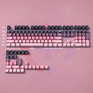 أغطية أزرار لوحة مفاتيح مطبوعة مصنوعة من مادة بي بي تي مصبوبة بالحقن المزدوج مع 136 مفتاح من الشركة المصنعة ذات جوانب مرتفعة من ايدوباو، لون بلاك بيري