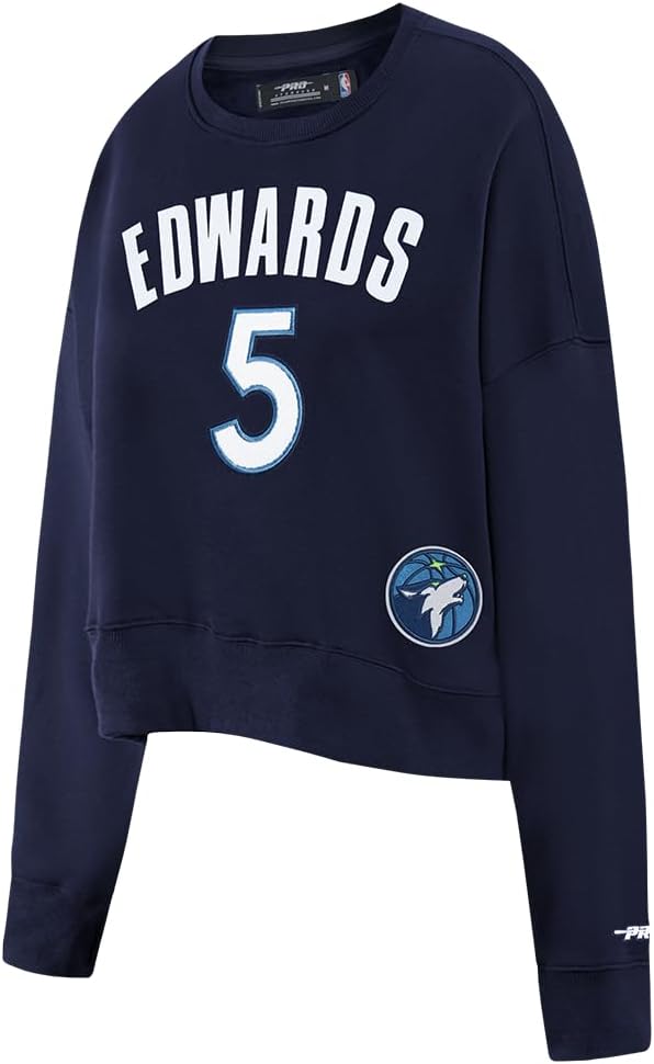 Pro Standard NBA womens Womens Nba Minnesota Timberwolves Classic Player Brushed Back French Terry Crewneck Sweatshirt - Image 3