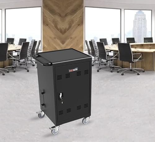 Laptop Cart 30-Device, Mobile Charging Cart, Laptop Storage For Ipads, Chromebooks, Tablets, Laptops - Laptop Chromebook Charging Station Cart #TOP5