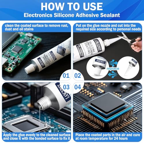 100ml Conformal Coating for Electronics, Silicone Adhesive Sealant Transparent Insulating Sealant, Strong Fluidity Waterproof for Circuit Boards Appliance Control Boards LED Lamps