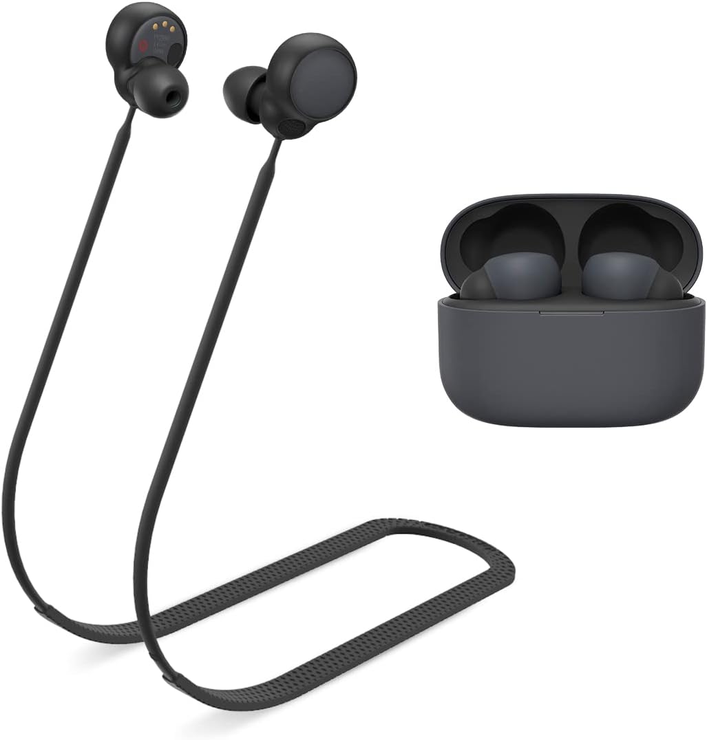 WOFRO Anti-Lost Strap for Sony Linkbuds S Earbuds, Sports Soft Silicone Lanyard Accessories Compatible with Sony LinkBuds S Truly Wireless Noise Canceling Headphones Neck Rope (Black)
