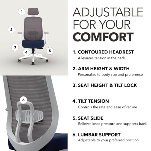 Image of HON Altern Ergonomic Office Chair, Office Desk Computer Chair, Indigo