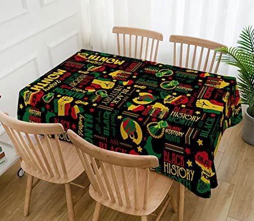 Hafangry Black History Month Tablecloth Juneteenth African American Decoration Kitchen Dining Room Home Table Cloth Decor-60×84Inch #TOP1