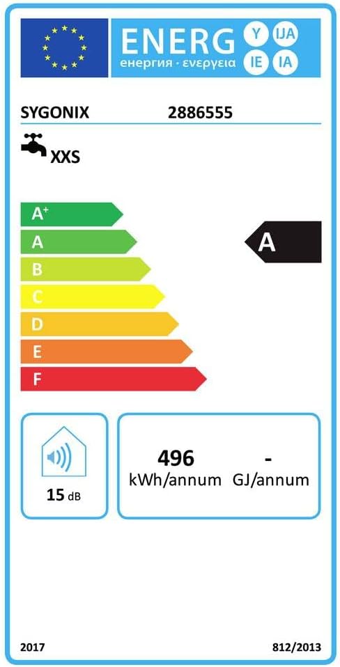 Diagram showing under-sink installation of the instant water heater