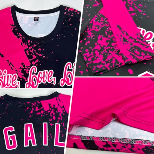 Camisetas de béisbol personalizadas con cuello redondo para hombres, mujeres y jóvenes, patrón de pincel 3D, uniforme deportivo, XS-5XL miniatura 3