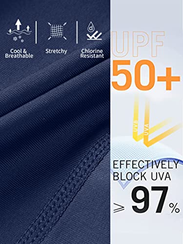 Attraco Swim Tights For Women Swim Leggings Swimming Pants Rash Guard Pants Navy S #TOP3