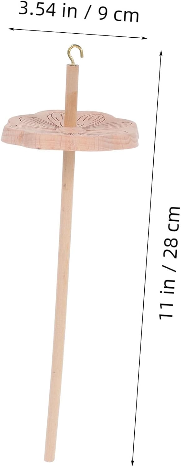 GLEAVI Wooden Spindle Tool for Yarn Making Durable Hardwood Yarn Spinner with Top Whorl Design for Hand Crocheting and Spinning for Textile Studios
