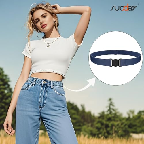 SUOSDEY Crop Top Tuck Elastic Waist Band for Tucking Shirts Adjustable Sweater Cropping Belt Shirt Tuck Band Women — view 2