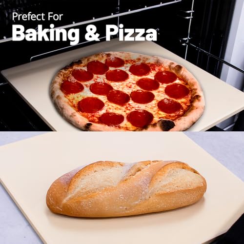 Reliapart 33x33cm Pizza Stone for Oven and BBQ - Square Cordierite Baking Stone, 1cm Thick, Max Temp 800°C for Perfect Pizza, Bread, Cookies & More - Image 3