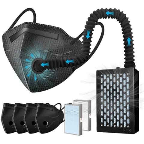 Electric Wearable Air Purifier Maskes,Air Supply,With HEPA Filter,for Dust Work,Painting, Machine Polishing, Welding Cover