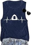 Women Hiking Camping Tanks Funny Mountain Adventure Workout Graphic Tops Casual Summer Athletic Slee