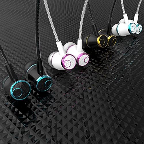 4 Pairs earphones Heavy Bass Stereo Earphones Earbuds with Remote & Microphon,Laptops,Gaming Noise Isolating Tangle Free Headsets in Ear earphones
