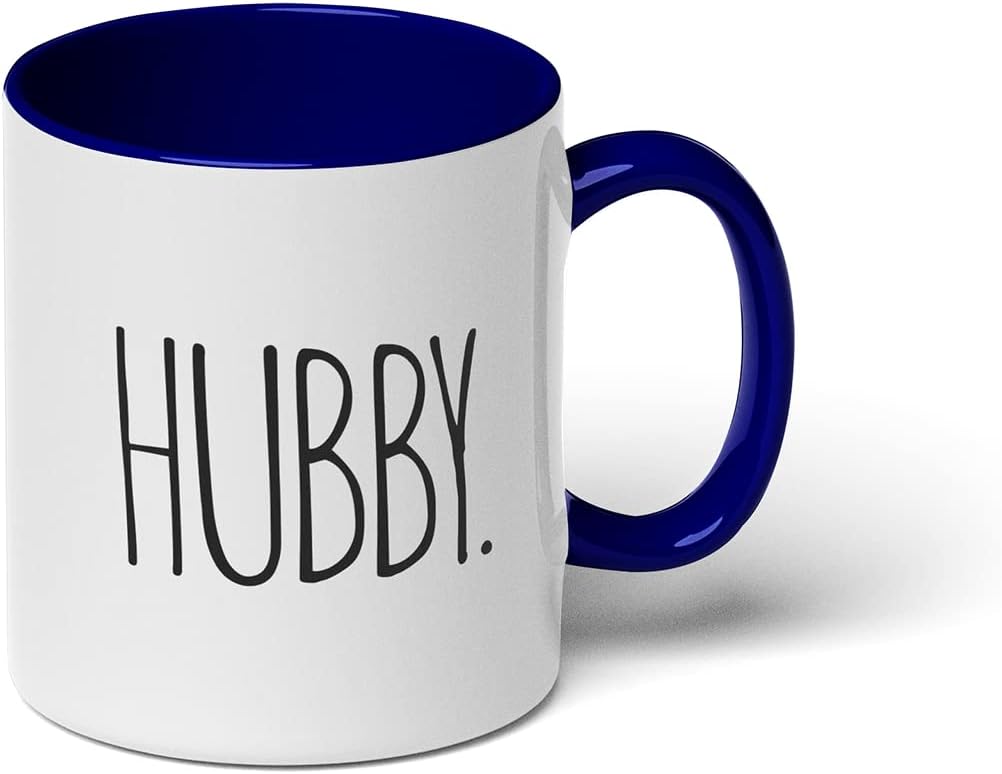 GotPrint Newlywed Hubby Coffee Mug Gift for Husband, Unique Wedding Gift Funny Ceramic Coffee Tea Cup, Indigo, 11 Oz