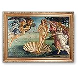 The Birth of Venus by Sandro Botticelli,Framed Size:34.5x24.5 inches,Image Size:30x20 inches World Classic Reproductions For HomeDecor,Italy Style Luxurious Gold Embossing Frame