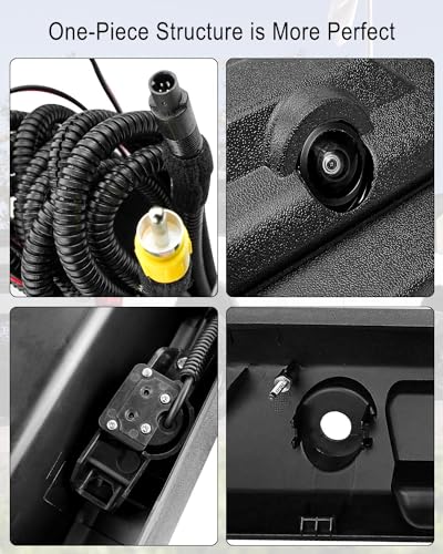 Image of Tailgate Handle with Rear View Backup Camera Fit for Ford F250 F350 F450 Super Duty 2017 2018 2019 2020 2021 2022 Replace HC3Z-9943400-NB HC3Z-9943400-NA, Without Release Button