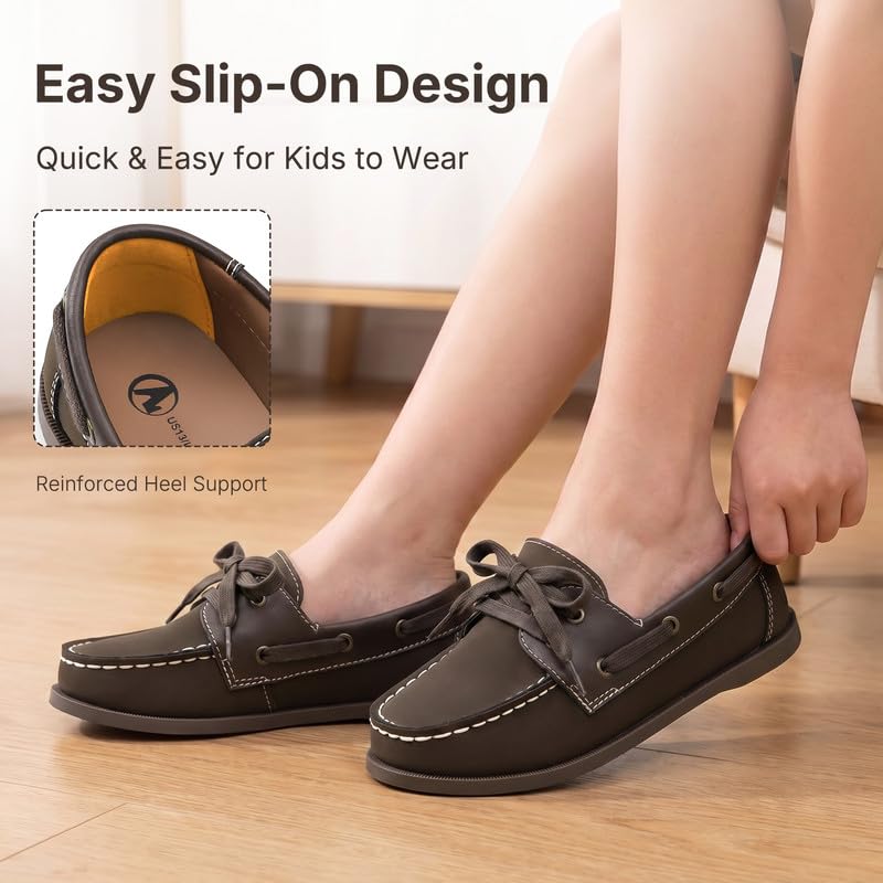 Image of HOMEHOT Boys Dress Shoes Slip on Boys Loafers Causal Lace up (Toddler /Little Kid /Big Kid)